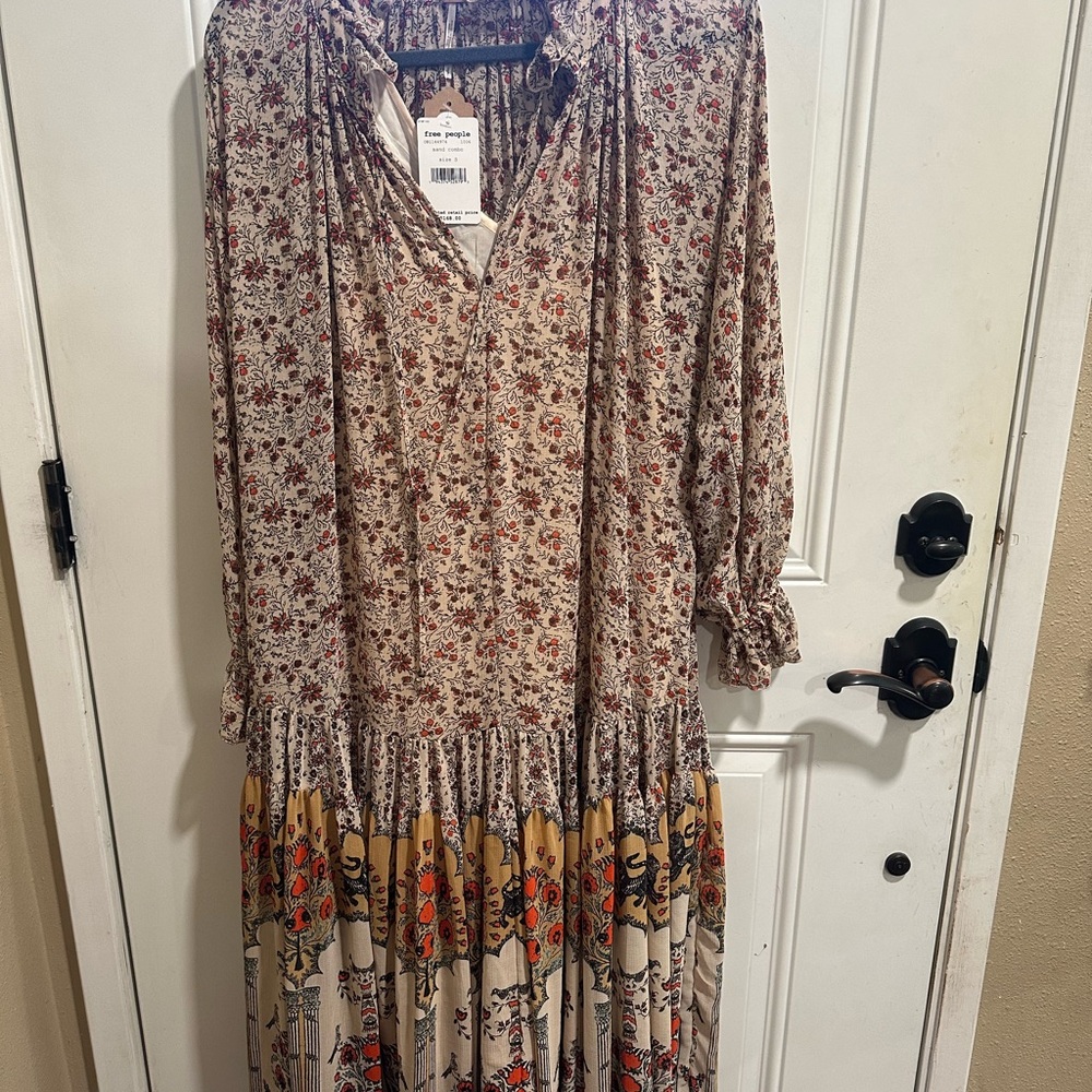 Free People Multicolor Floral Long Sleeve Dress